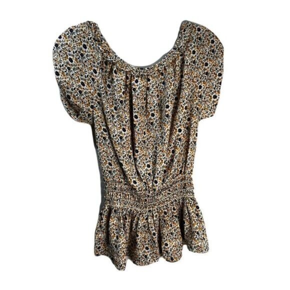 Max Studio Peplum Women Floral Print Top Small NEW - Picture 2 of 7